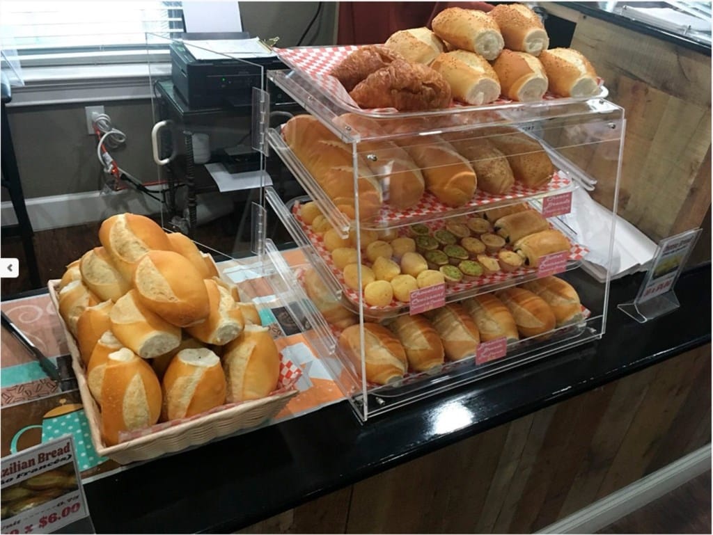 Complimentary breakfast options featuring fresh pastries and baked goods.