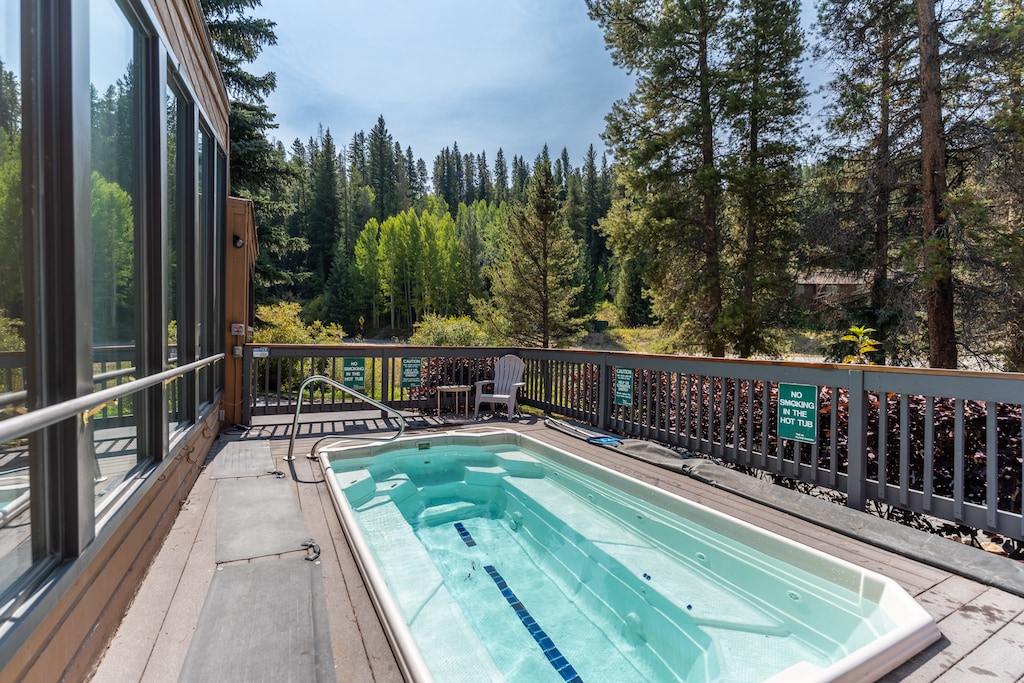 Shared outdoor hot tub. 