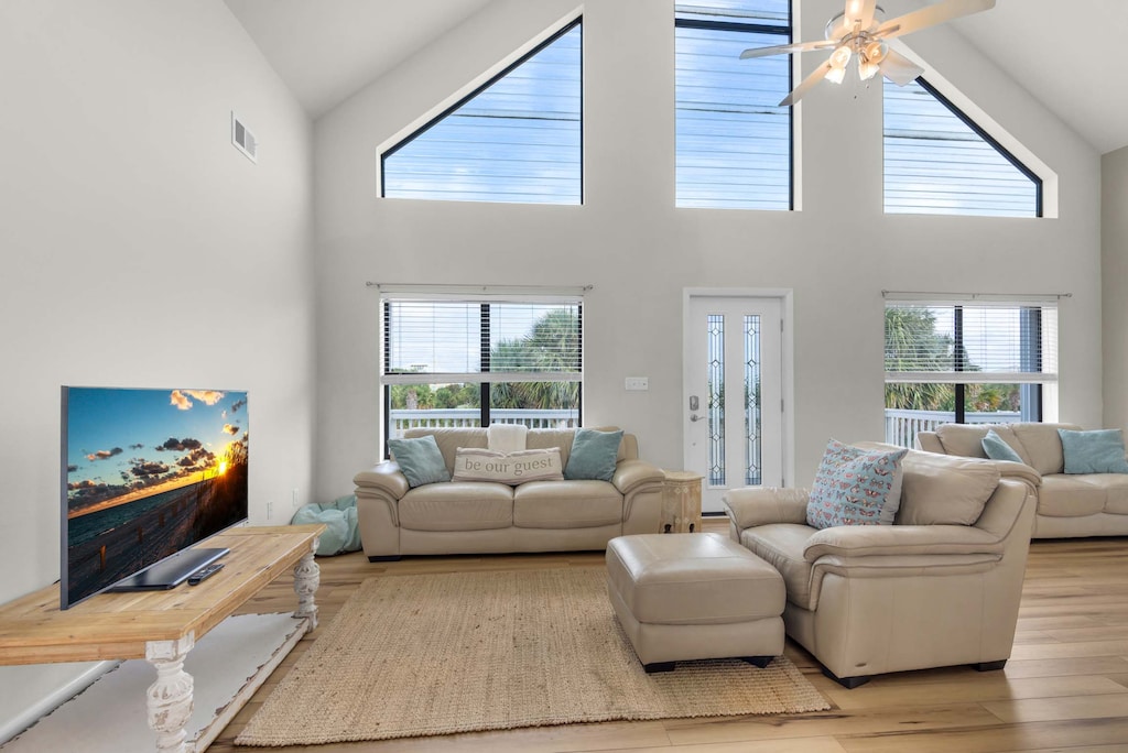 Living room with tons of natural light