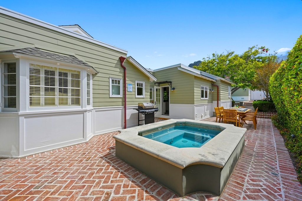 In ground heated spa