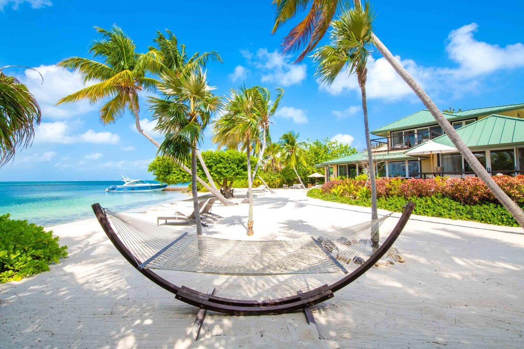 Hammock on beach.
