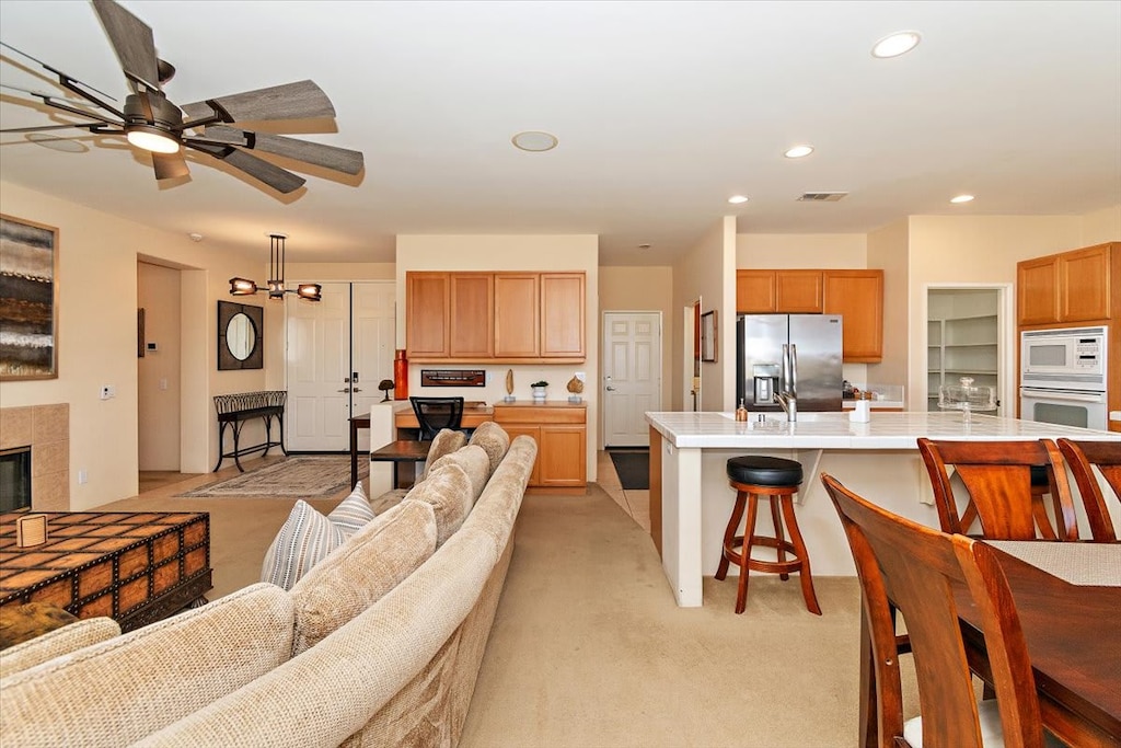 Open living room for group hangouts