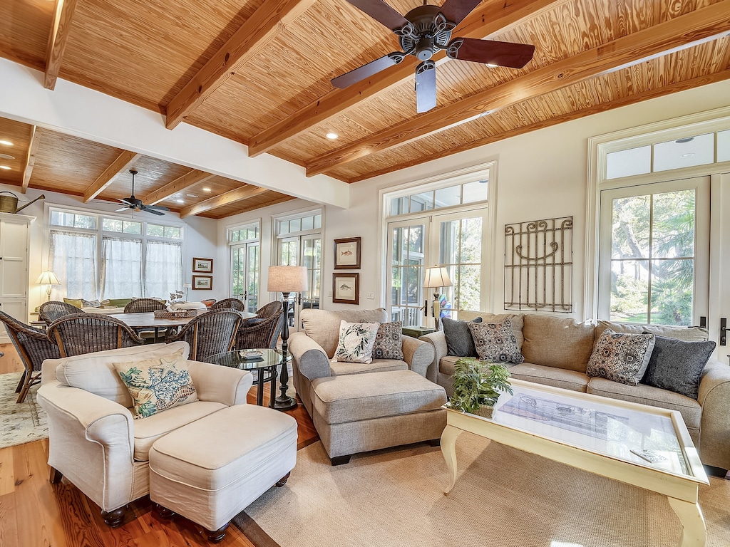 Open Living Space with Pool Views at 30 Canvasback