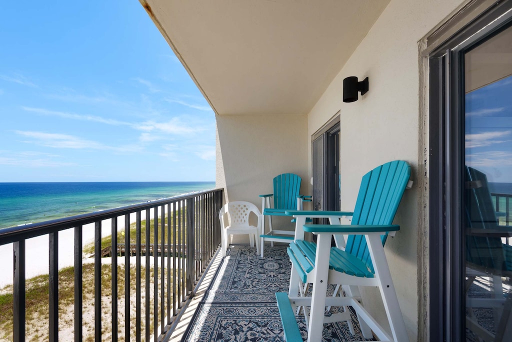 Private balcony with beach views