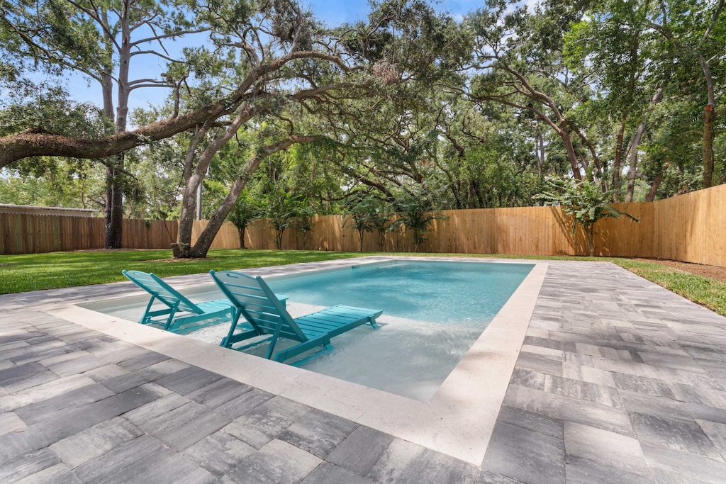 Private pool with tanning deck!