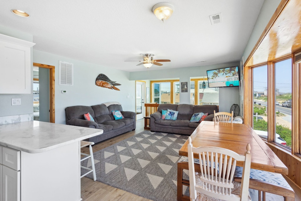 Relax in the gorgeous Living Area with beautiful views of the ocean.