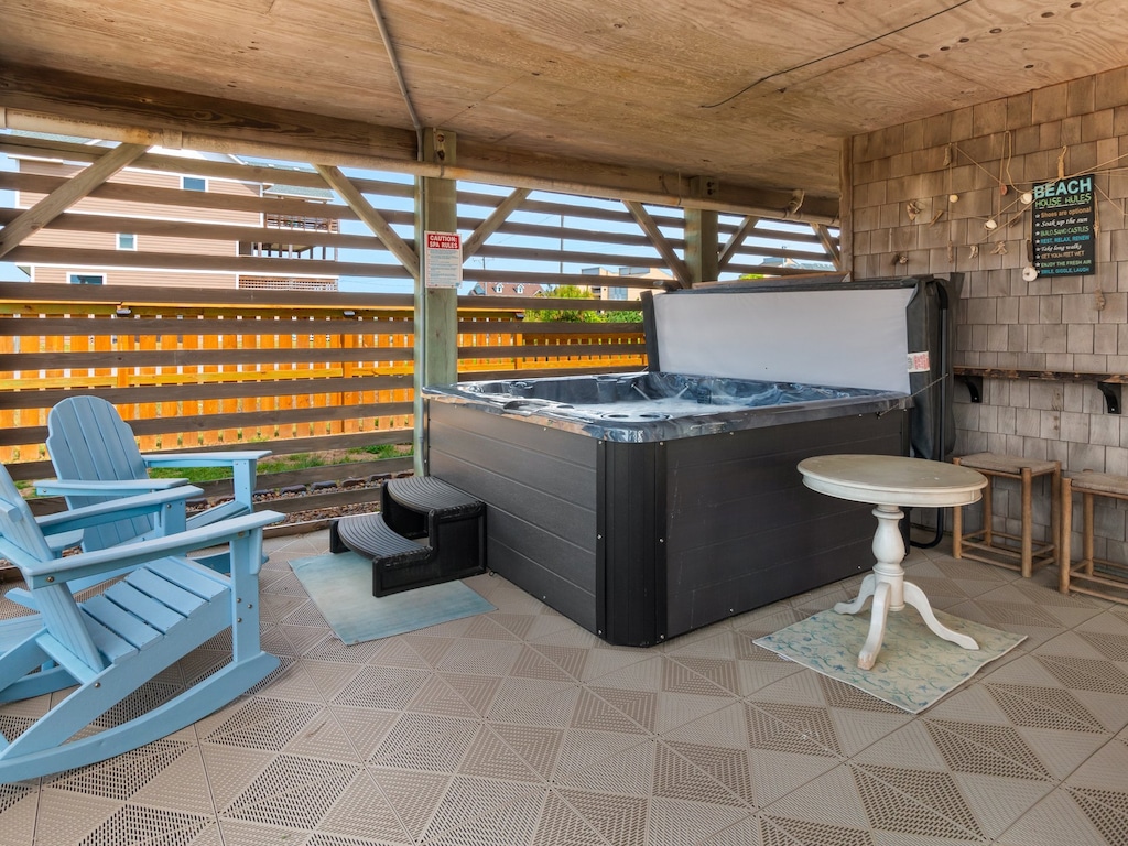 Relax in the new bubbly hot tub!