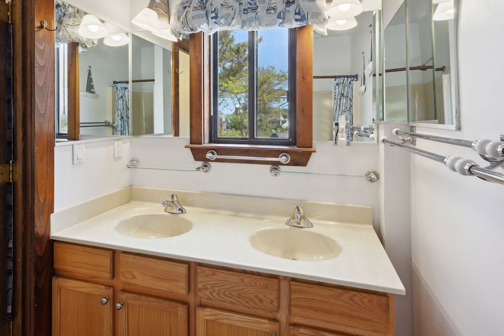 A Full Bathroom with Double Vanity makes getting ready for the day a breeze.
