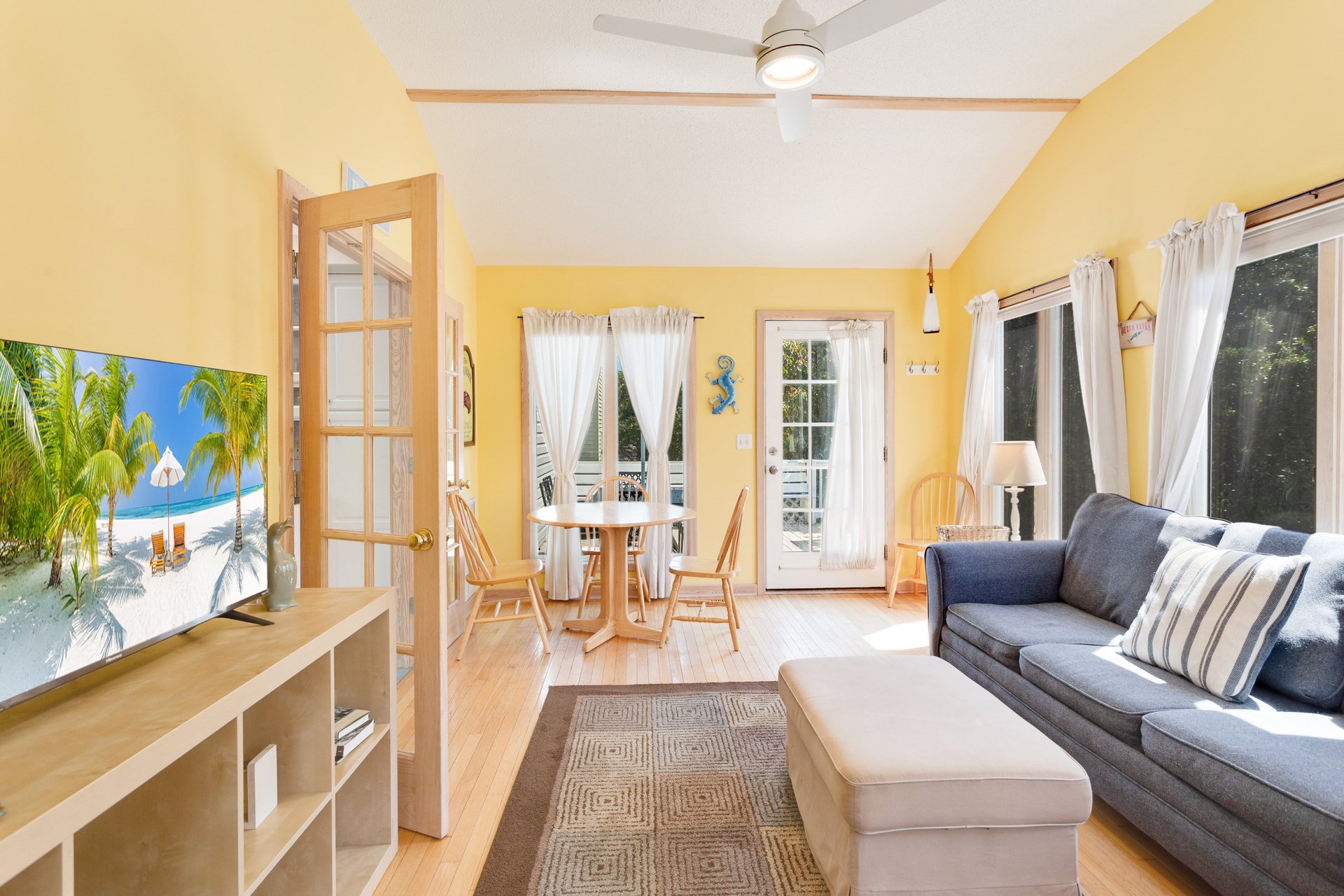 Sit out in the sunroom with a cup of coffee and enjoy the OBX atmosphere.