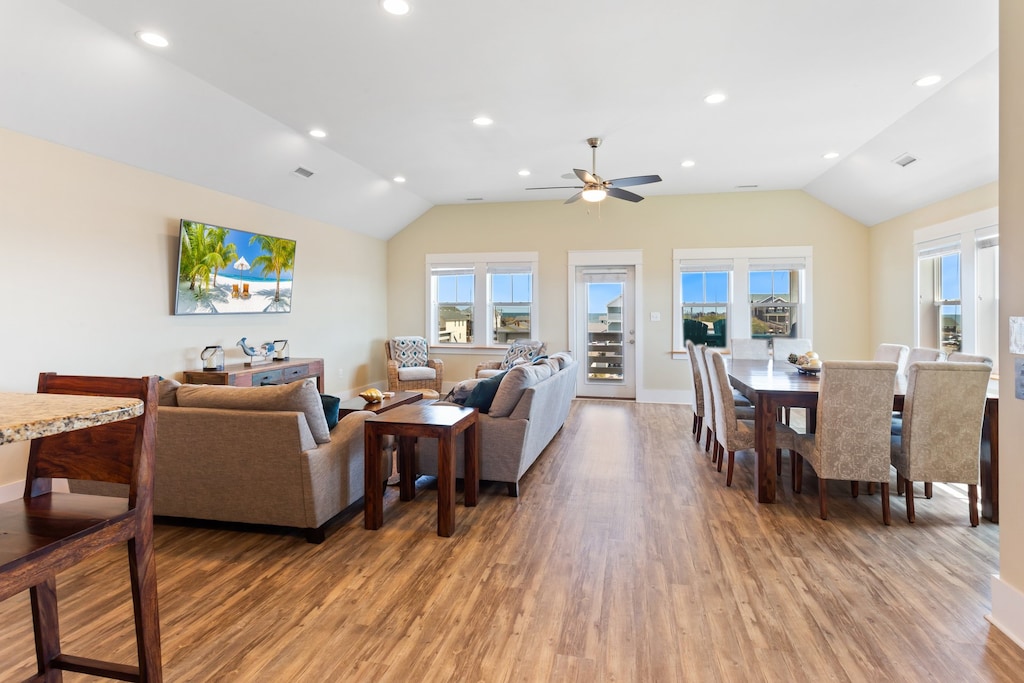 The open-concept floor plan is spacious and welcoming.