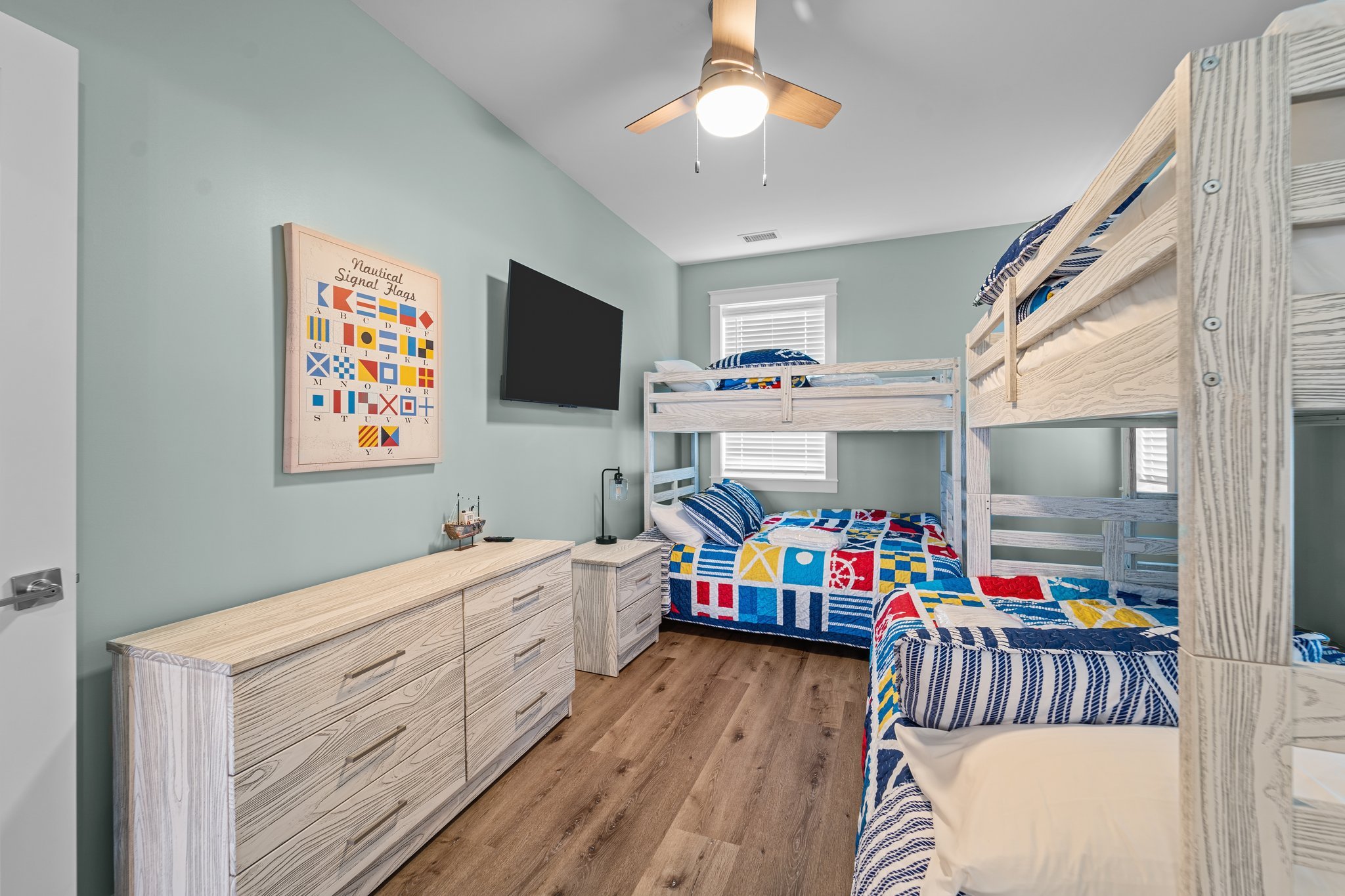 The Dual Pyramid Bunk Room with a Private Bathroom is perfect for the kids.