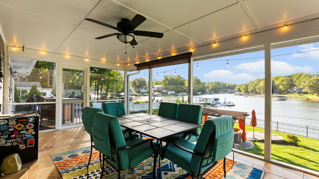 Dine in style on the screened-in porch.