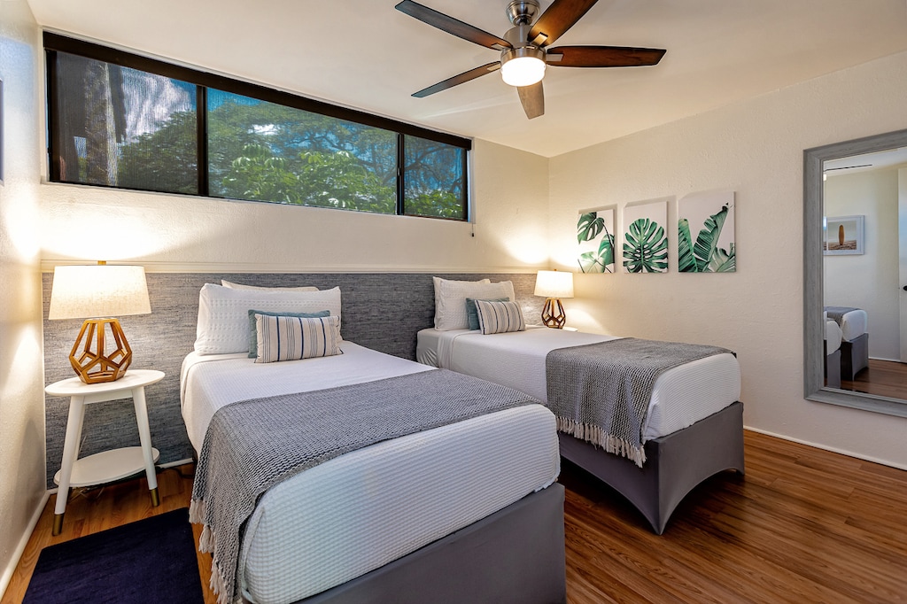 Guest twin beds convert into king size bed upon request.