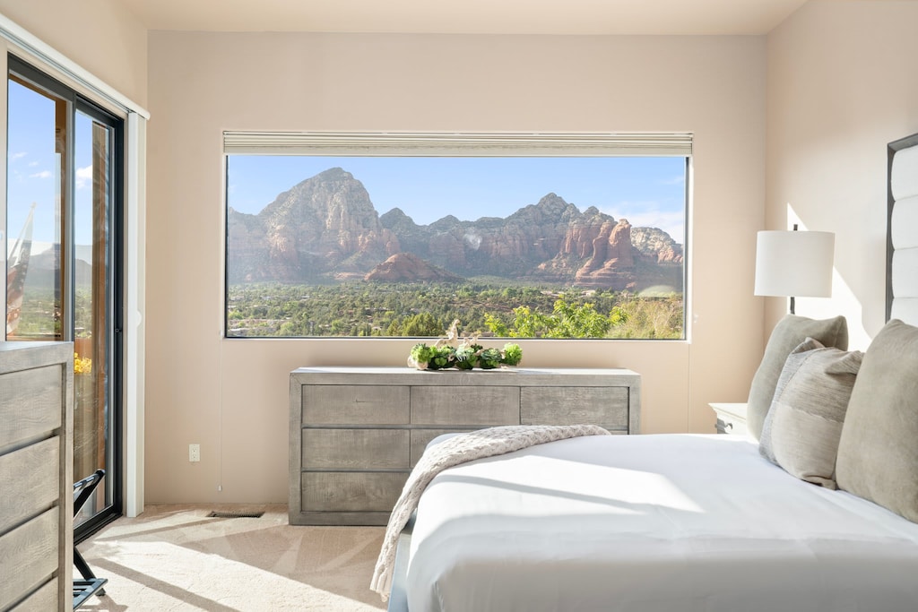 Primary Bedroom with King bed and views