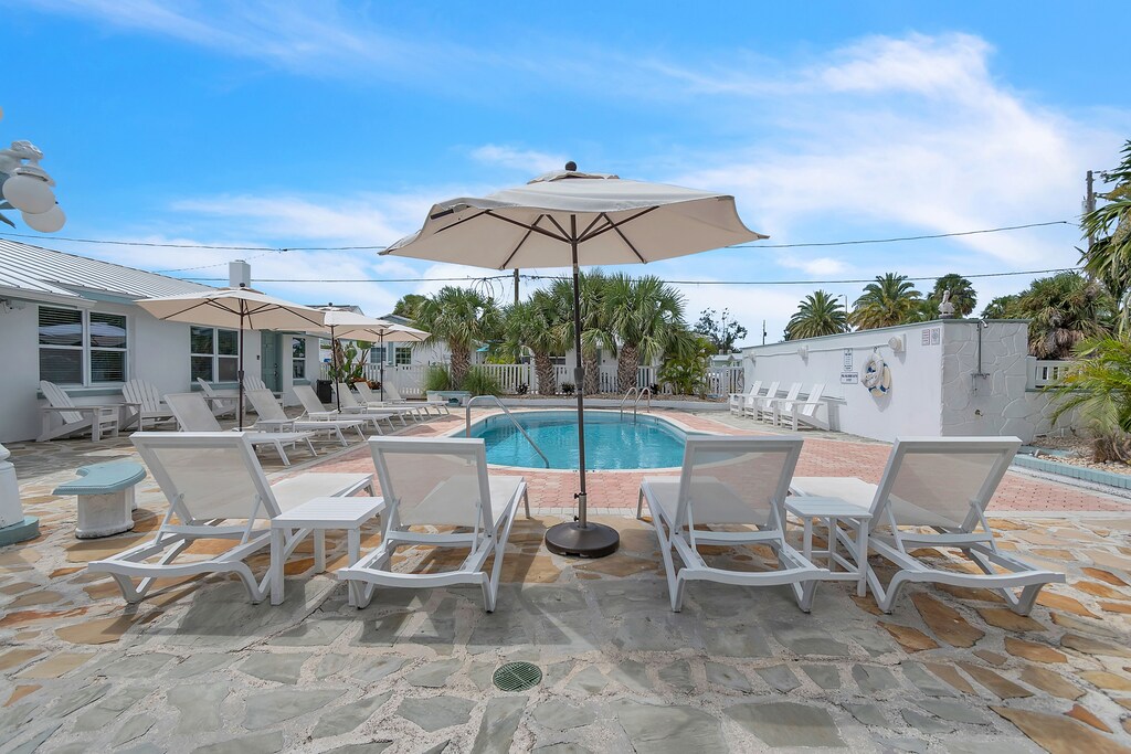 Pool Deck with Lots of Seating