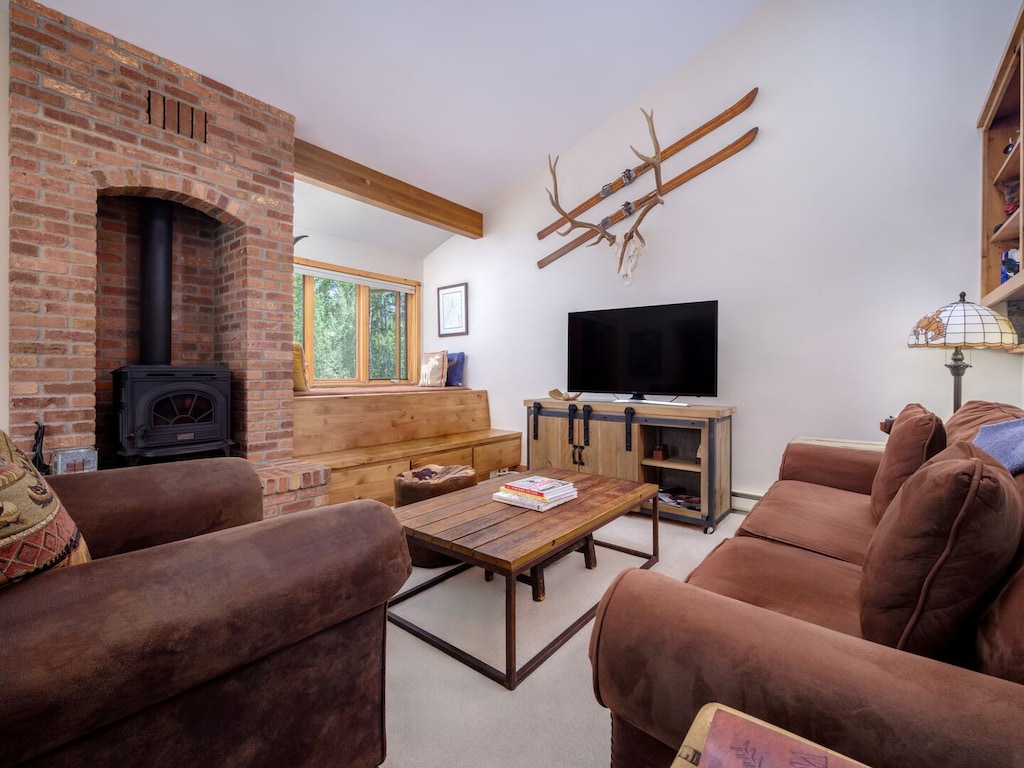 Living Room with Wood Stove