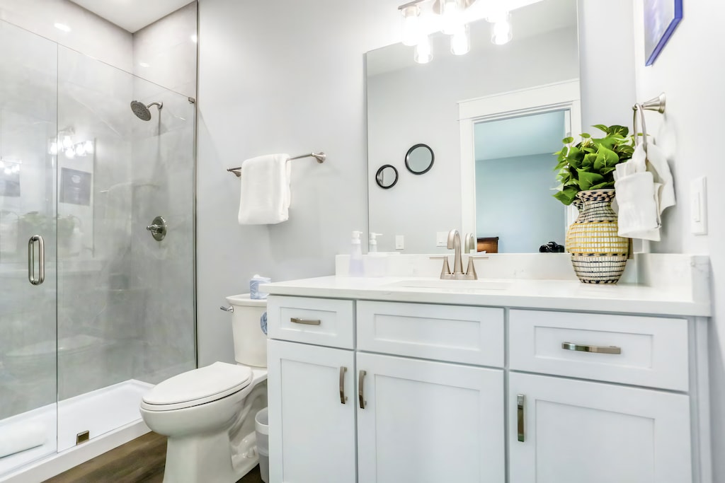 Private Bathroom #3 includes a single vanity and walk-in shower.