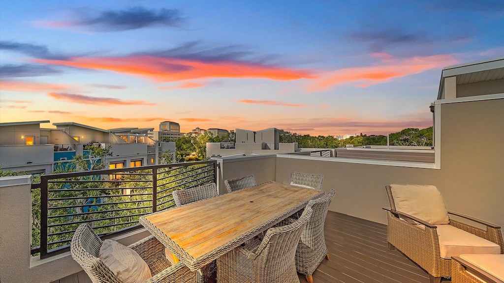 Enjoy gorgeous sunsets while dining on the rooftop