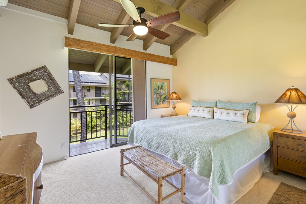 The master bedroom leads out to a the main lanai