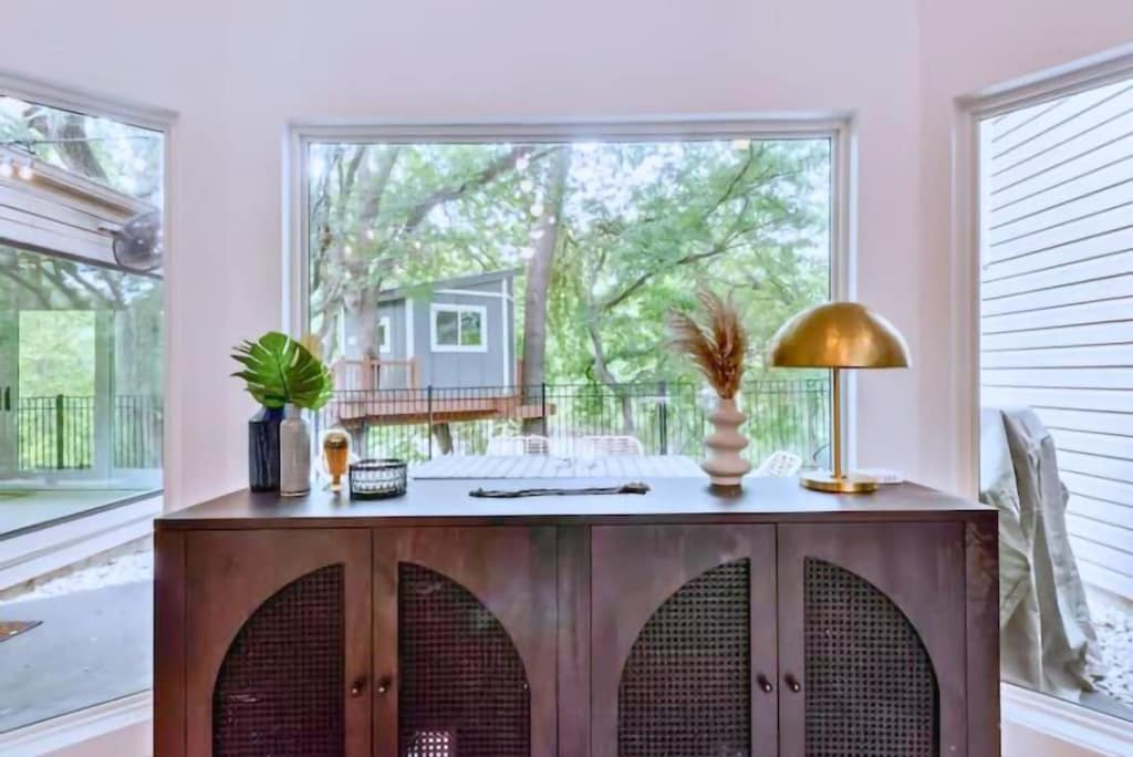 Living Room window to Tree House and board game storage