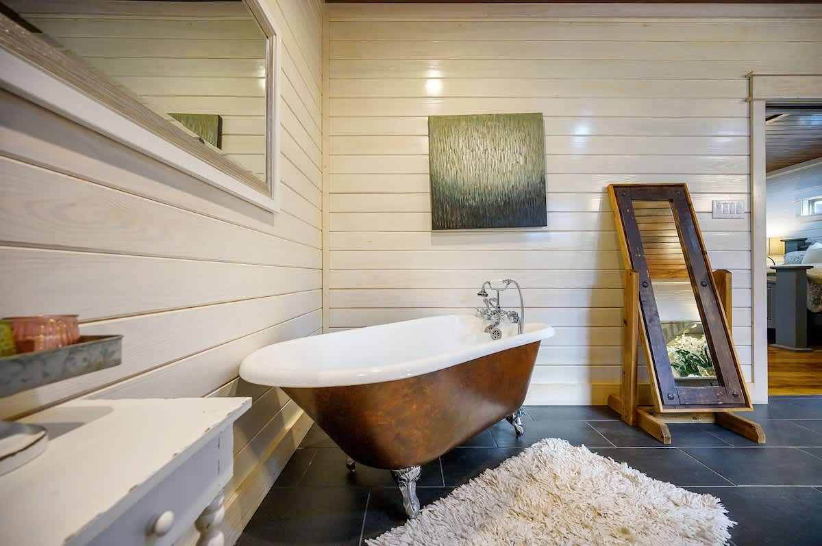 Soak in the clawfoot tub