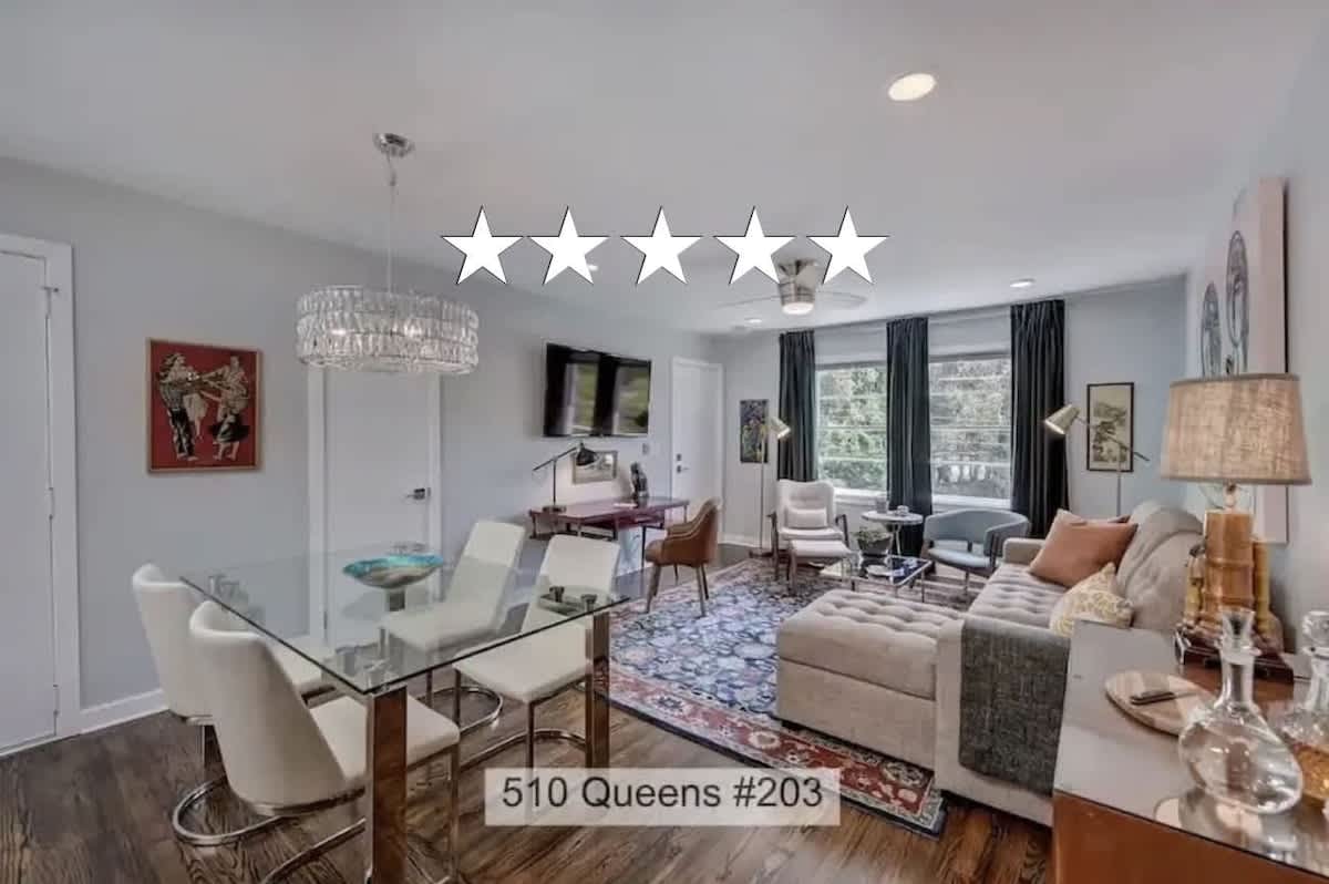 Chic Myers Park 1BR King Condo | Queens Rd