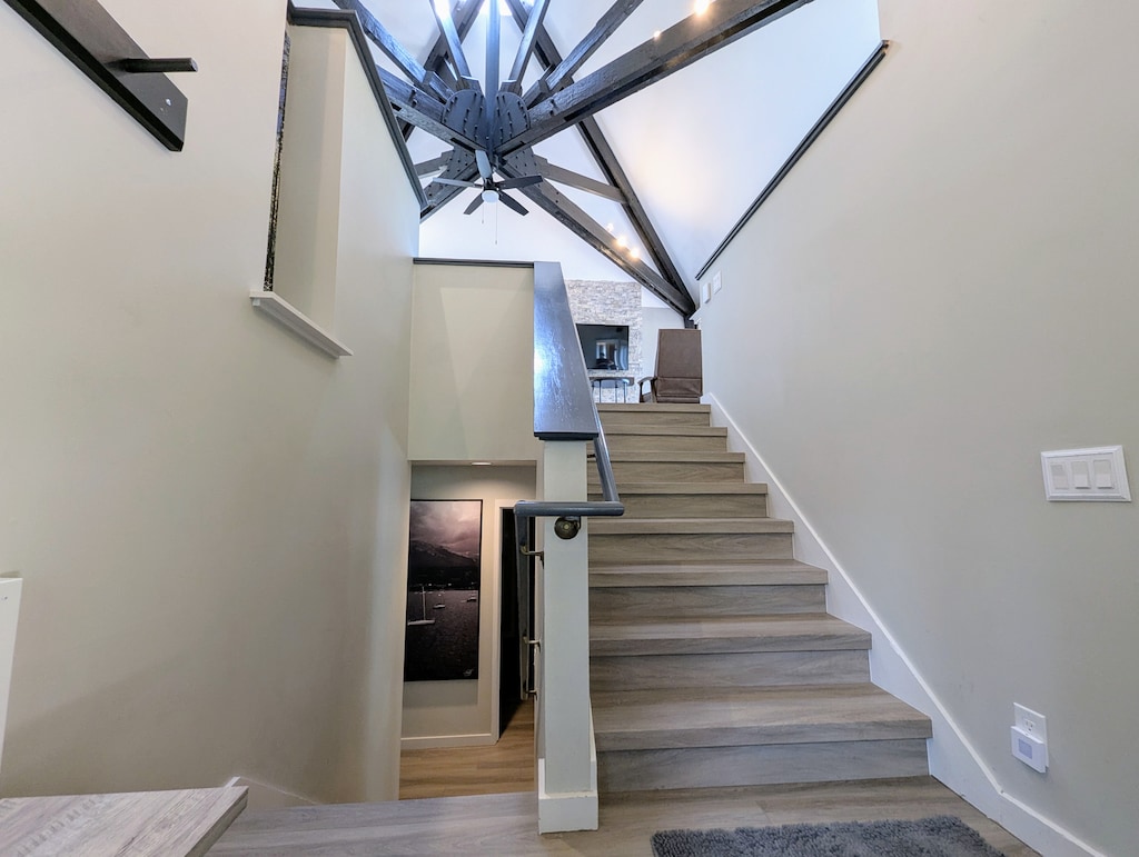 Entryway with stairs up to Main floor and stairs down to bedrooms