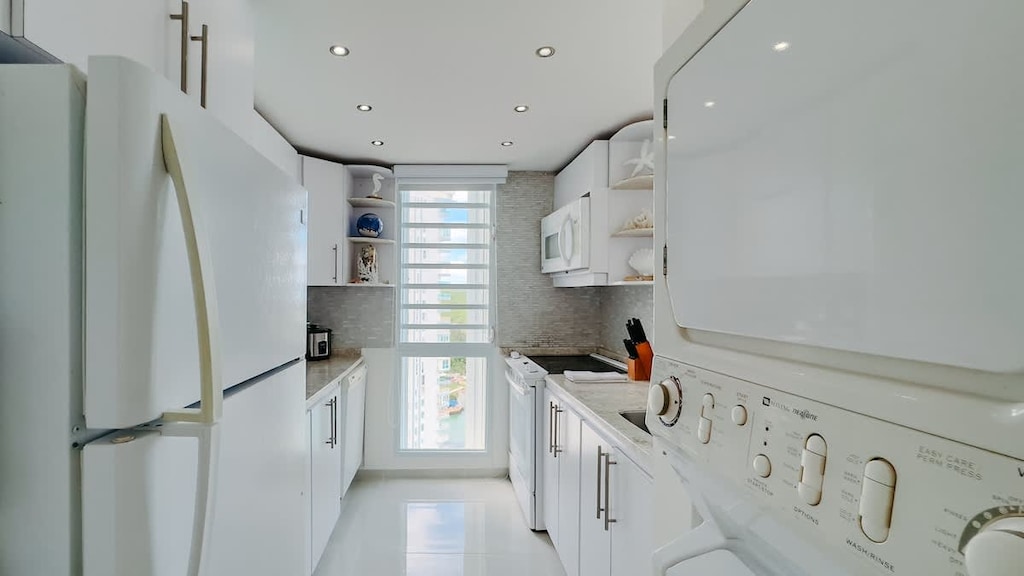 The fully equipped kitchen features everything you'll need to prepare your favorite meals; stovetop, oven, toaster, coffee maker, cookware, silverware and plenty more. 