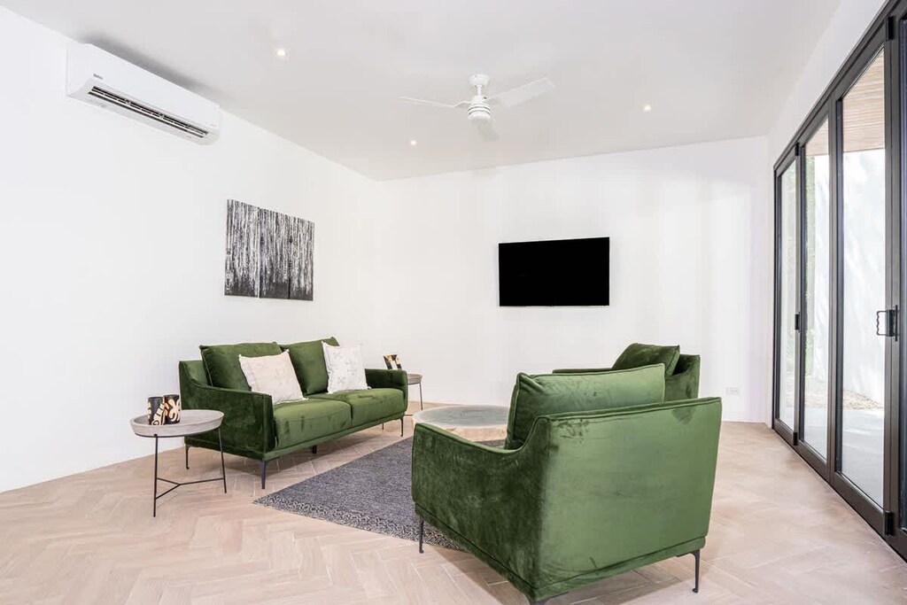 Living room with AC and TV