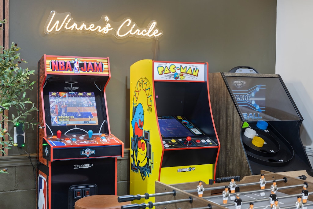At the Winners Circle we have Pac Man, NBA Jam, Skee Ball, and Foosball ready for your enjoyment!