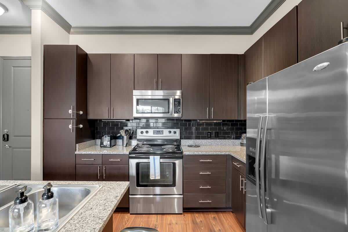 Whip up your favorite dishes in the full kitchen and relax at the convenient bar counter for a quick bite.