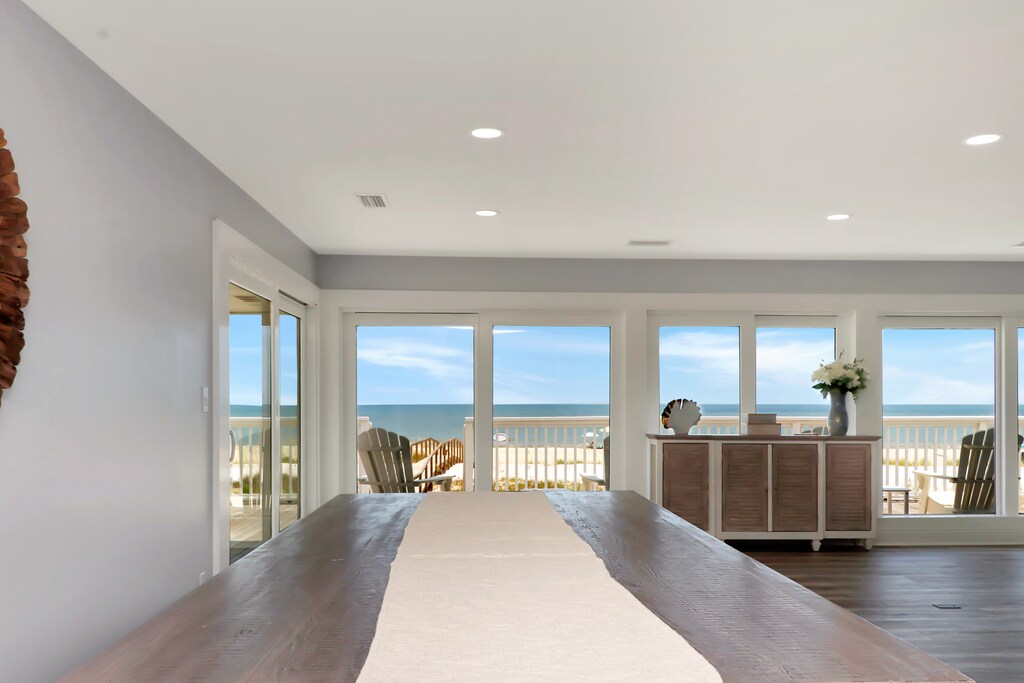 Beachfront dining area