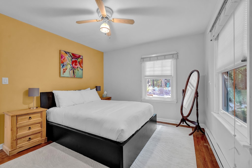 Bedroom 2 is on the main level & has a queen-sized bed.