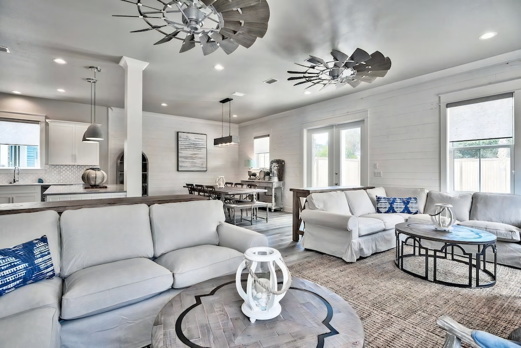 Comfortable seating and soft tones create a setting made for unwinding together.