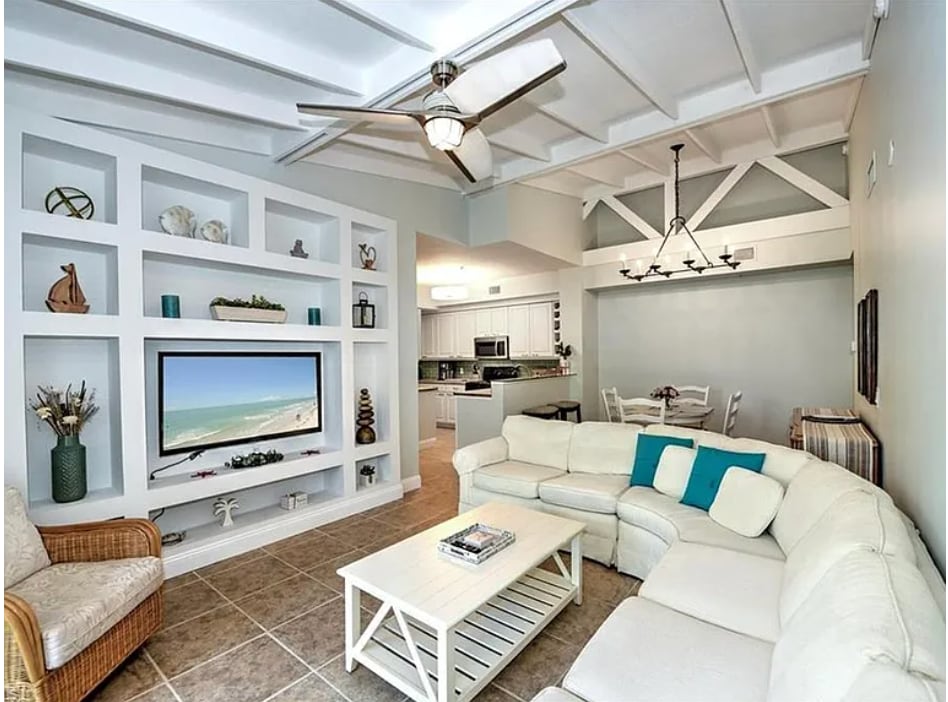 Living area with smart tv