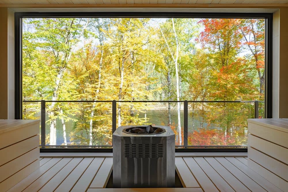 sauna avec vue extérieure