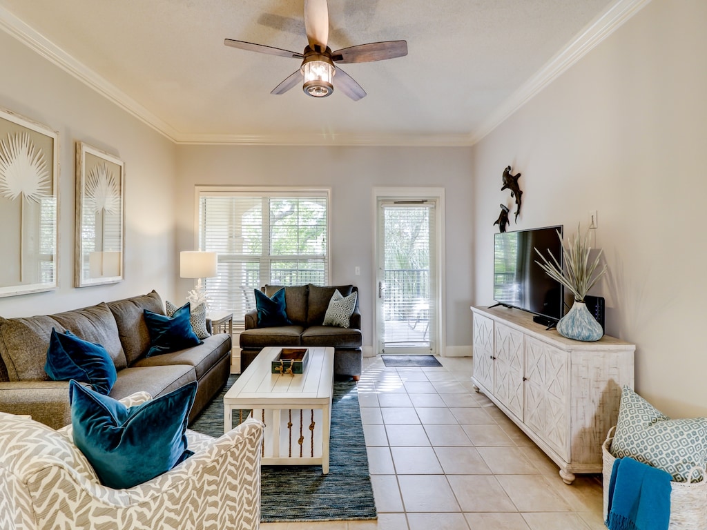 Living Room with Balcony Access at 205 North Shore Place
