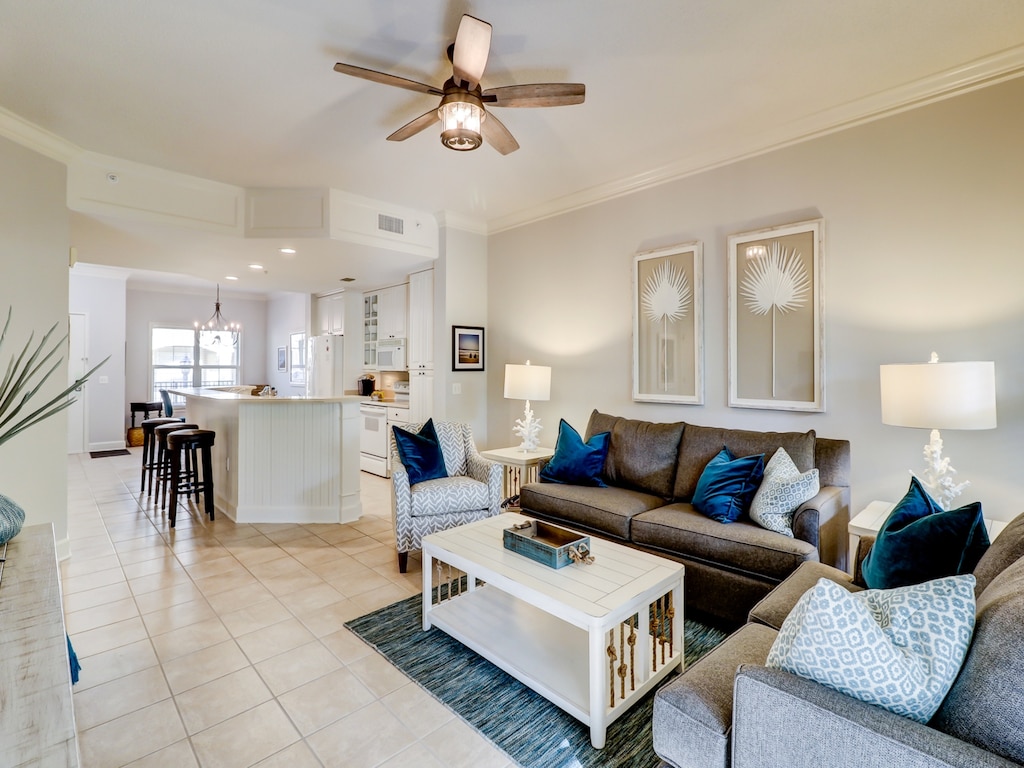 Living Room, Kitchen and Dining Area at 205 North Shore Place