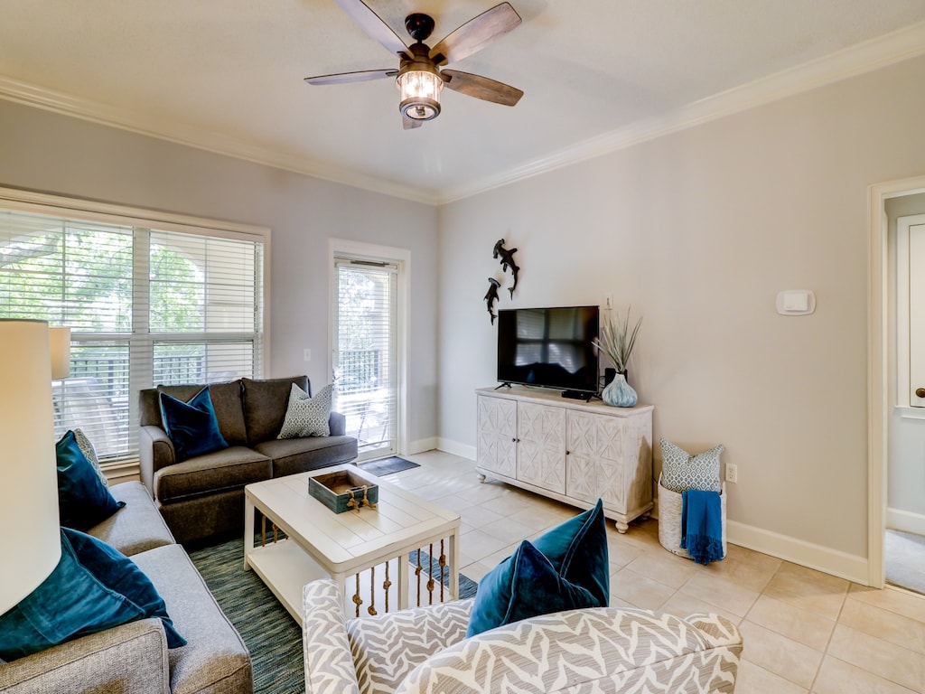 Living Room with Flat Screen at 205 North Shore Place