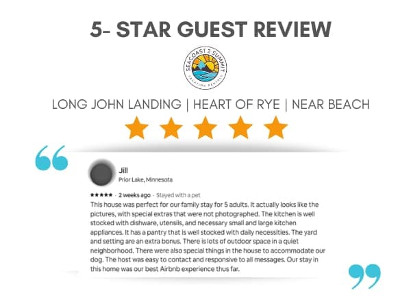 5 Star Review from a Recent Guest