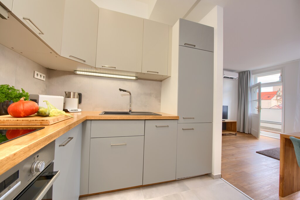 Spacious kitchen with ample storage