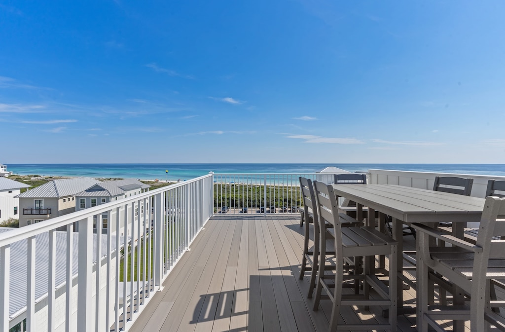 Rooftop dining area perfect for al fresco meals and sunset views.