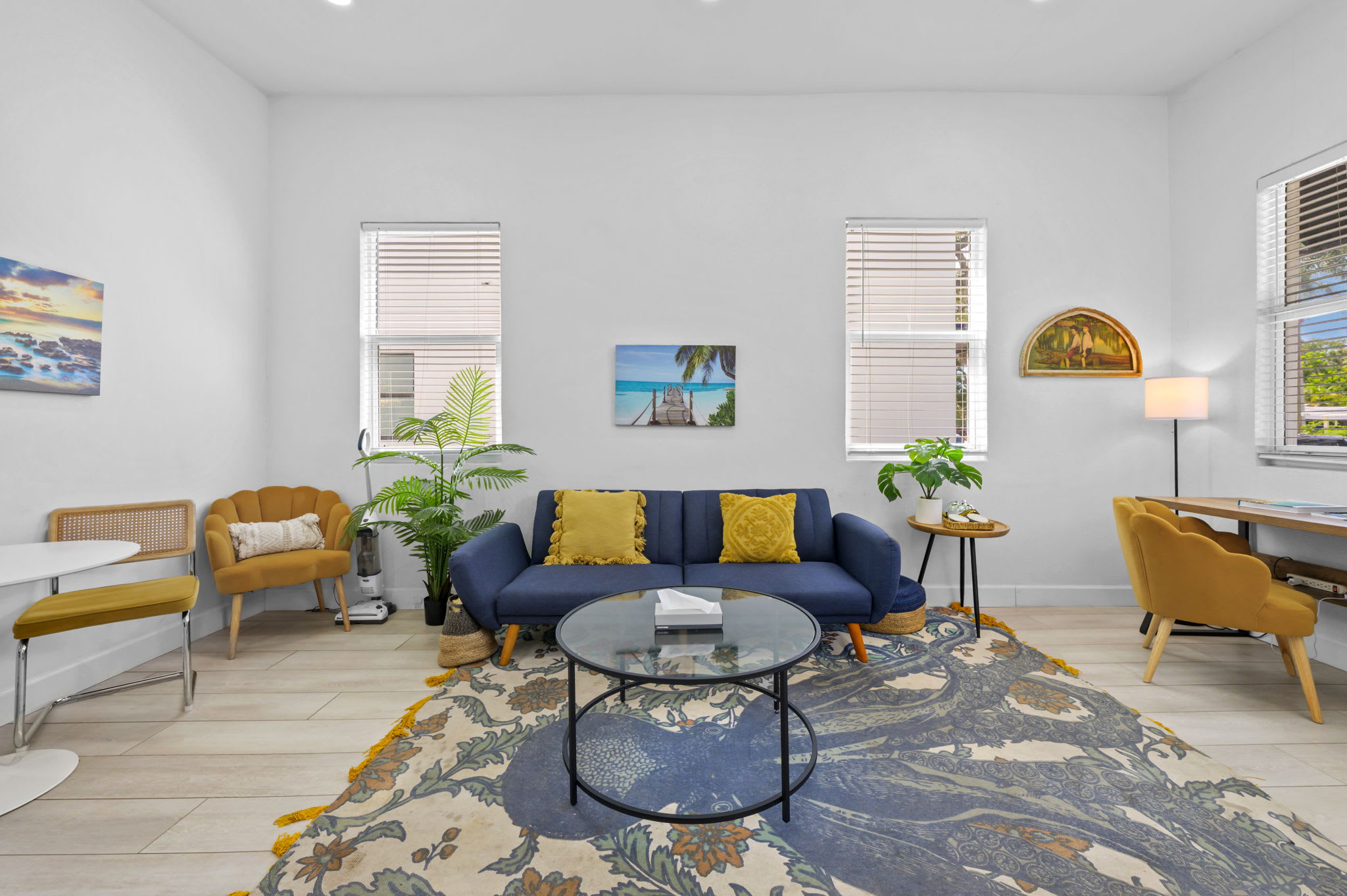 Step into sunshine! Our bright and cheerful living space is the perfect spot to kick back, relax, and let the good times flow. Step into sunshine! Our bright and cheerful living space is the perfect spot to kick back, relax, and let the good times flow.