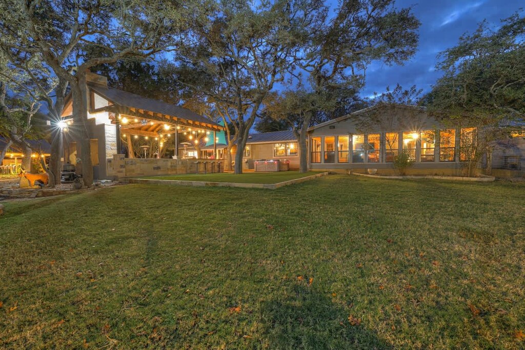 Beautifully lit up at night.