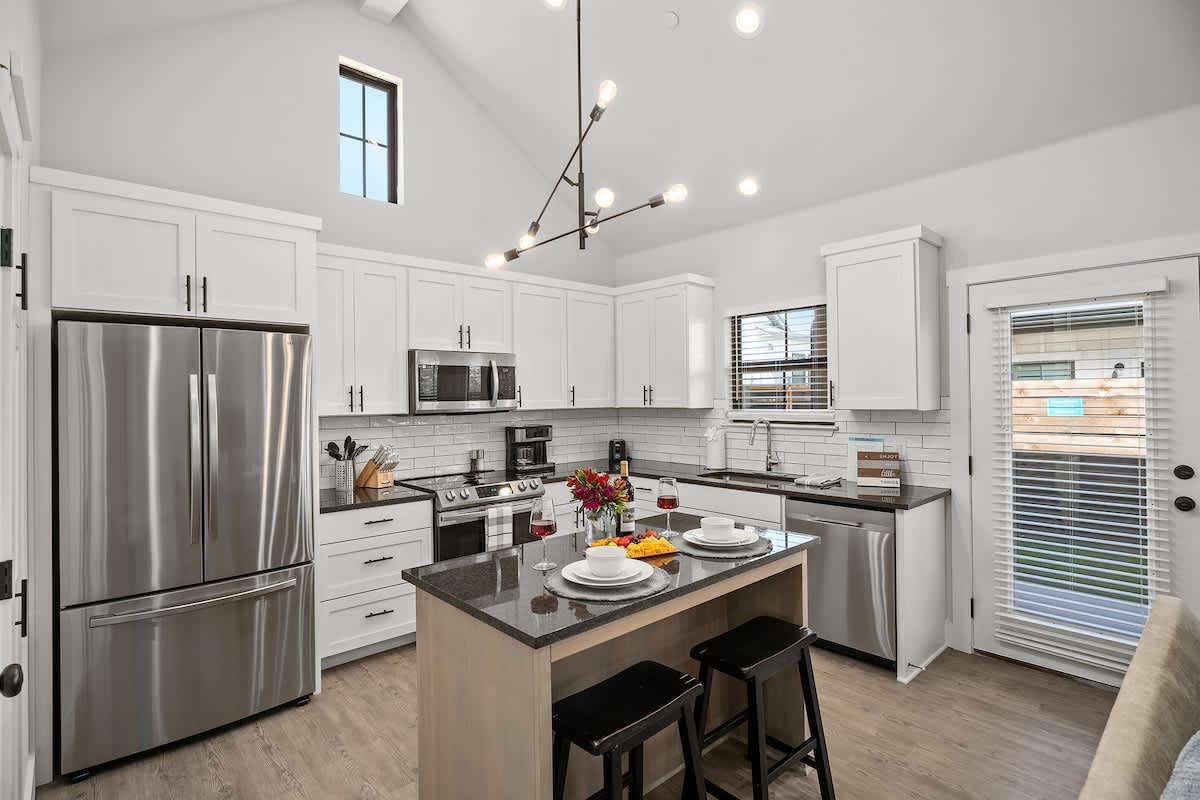 Bright and open kitchen make cooking a delight.