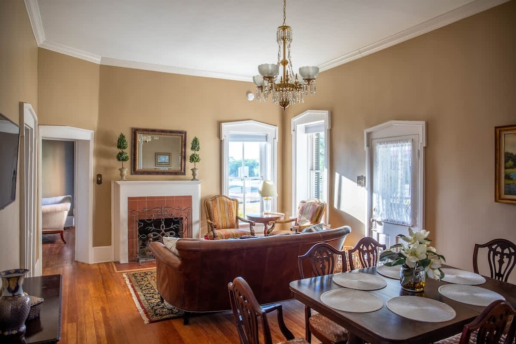 The family room provides plenty of seating to gather and unwind.