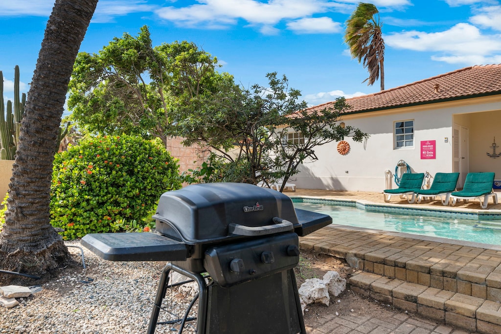 BBQ Grill by the pool