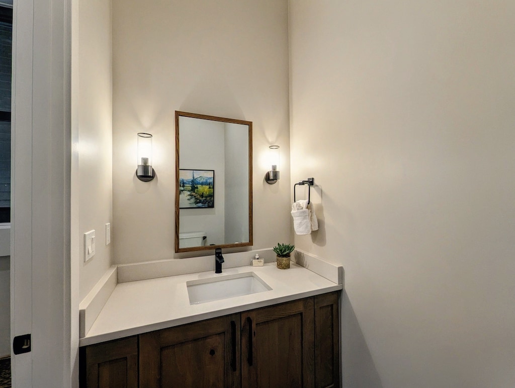 First level powder room