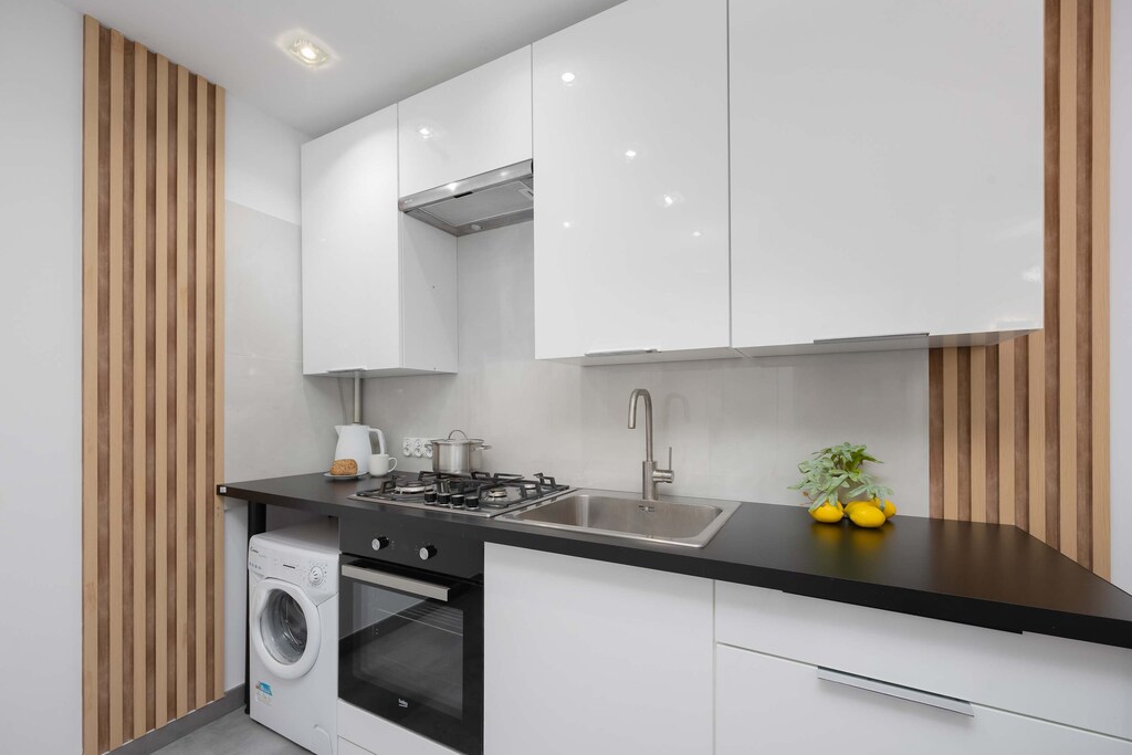 Modern, fully equipped kitchenette.