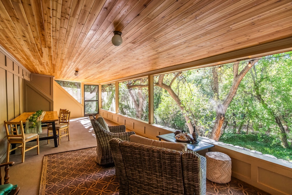 Charming forest-view porch for peaceful mornings